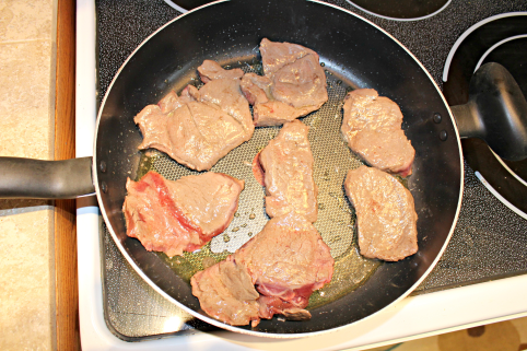 venison steak seared