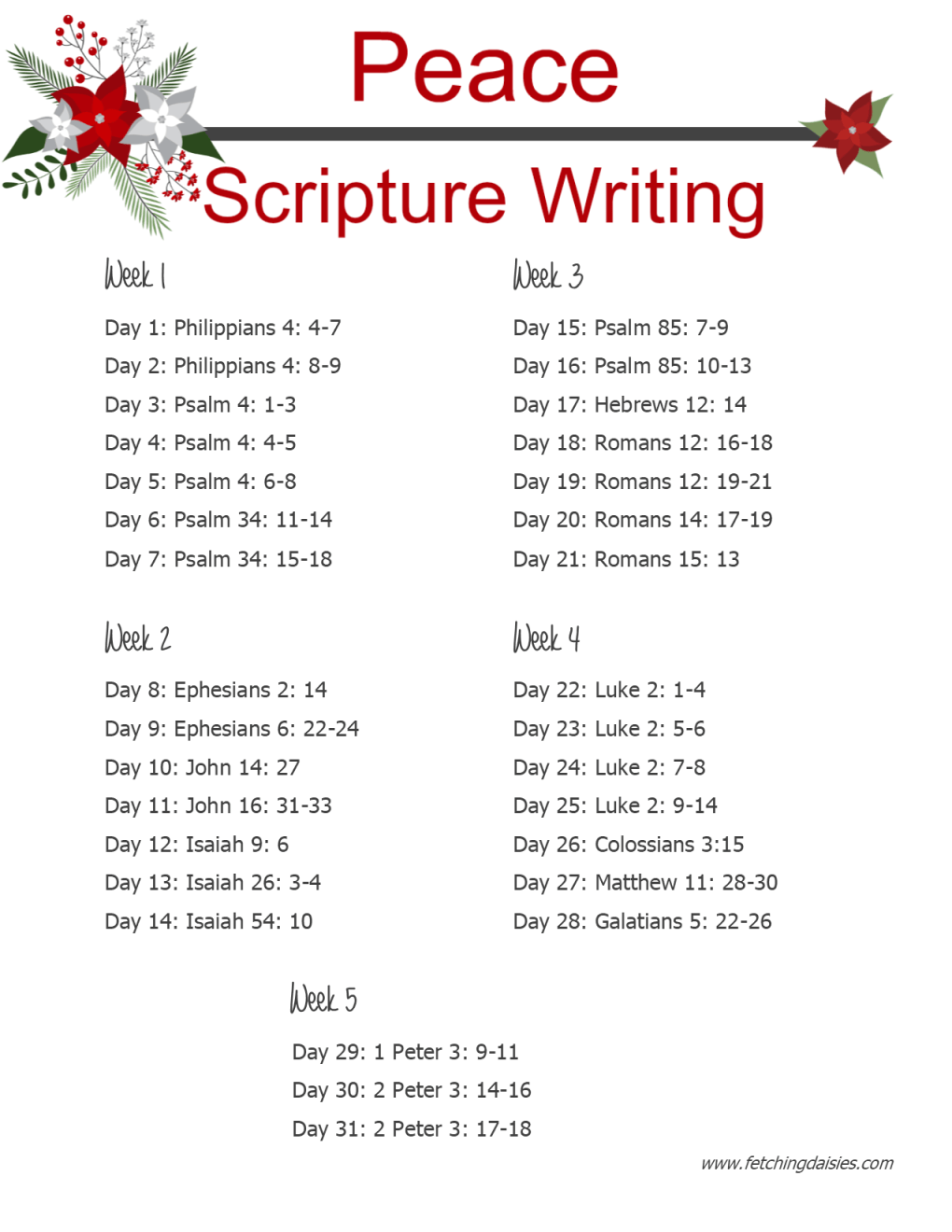 december 2018 Scripture Writing fd