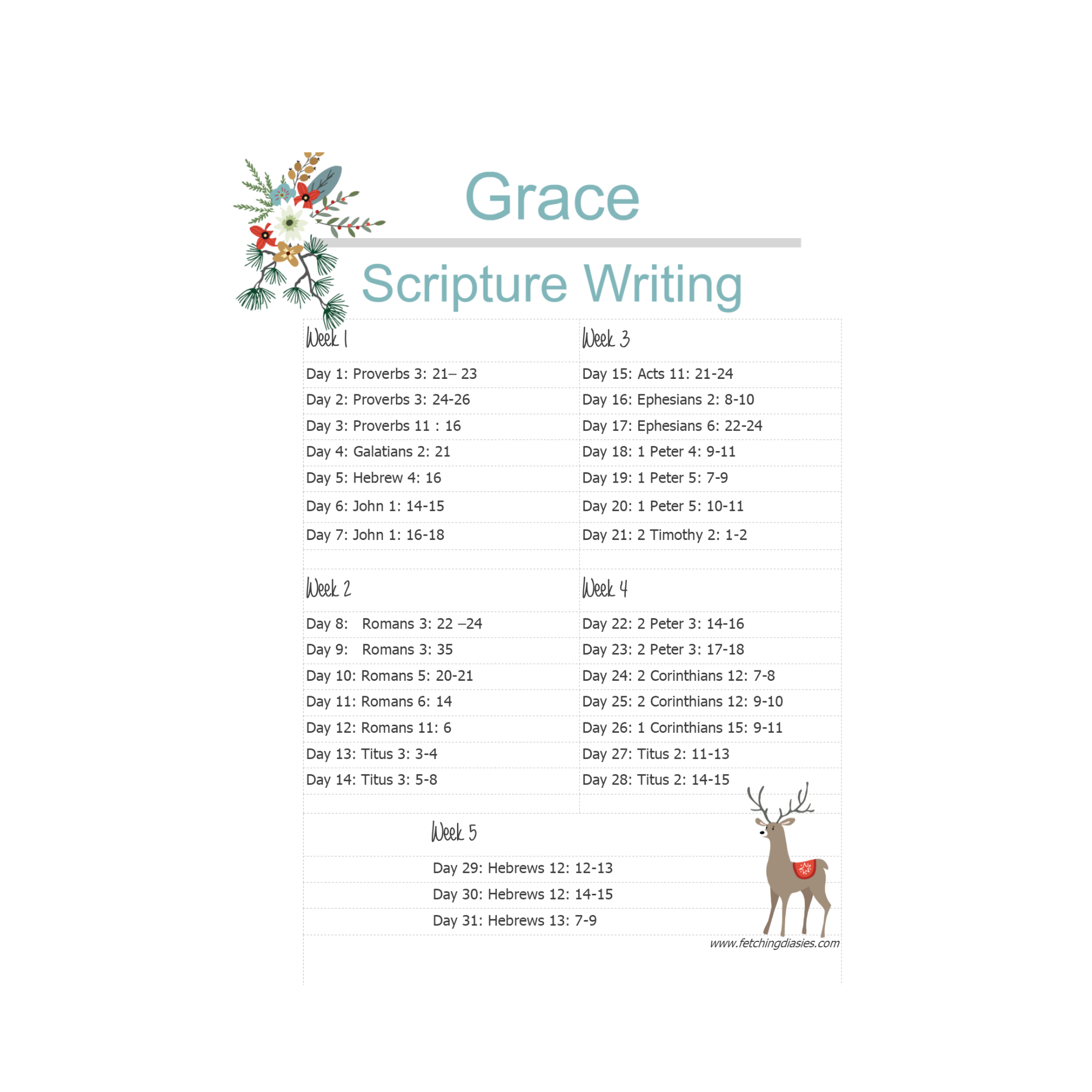 January Scripture Writing